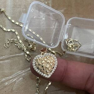 Gold Heart Pendant Necklace